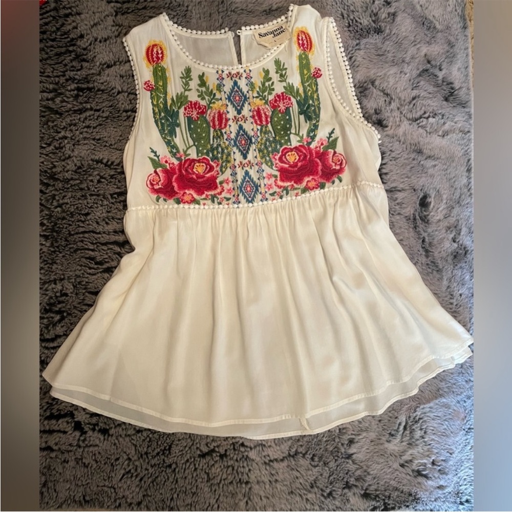 Embroidered Savanna Jane top
